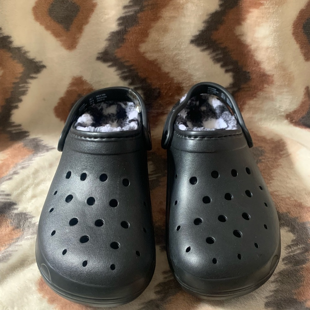 TIME AND TRU ! WOMEN'S SLIP ON EVA CASUAL Black Plaid CLOG SANDAL SIZE 7